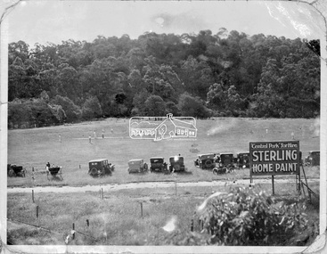 Negative - Photograph, Cricket match, Central Park, Eltham, c.1931