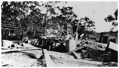 Negative - Photograph, Construction of the new concrete bridge over the Diamond Creek on Main Road, Eltham, c.May 1926