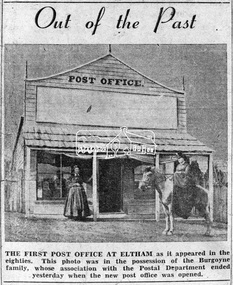 Photograph, Eltham - The first Post Office at Eltham, c.1875