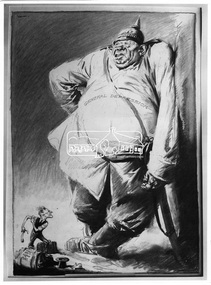 Photograph, Percy Leason, Cartoon "Goliath and the Prodical David", Percy Leason, 1931