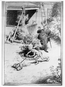 Photograph, Percy Leason, Cartoon "Yes you are improving the place. I'll have to increase your rent", Percy Leason, 1933, 1933