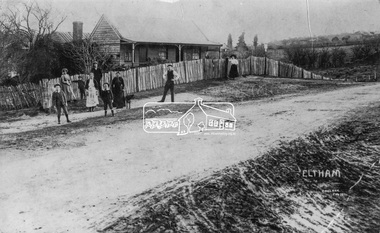 Negative - Photograph, J.H. Clark, Jarrold family and cottage, Main Road, Eltham, 1911