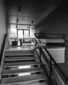 Photograph, Hugh Fisher, Eltham - Interior staircase in Shire Office leading to Reception area, c.1965, 1965