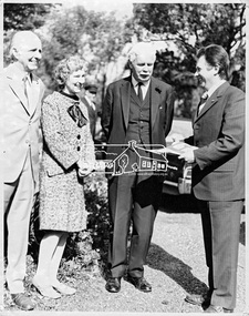 Photograph, Visit to Eltham College by Sir Rohan Delacombe and Cr. L. Clarke, 19 September 1973