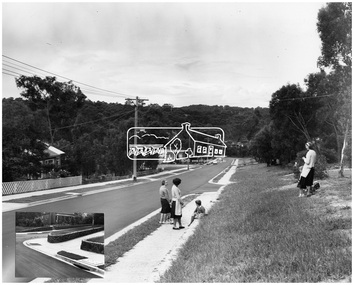 Photograph, Shire of Eltham, Montmorency - Calrossie Avenue (newly constructed road and footpaths), November 1966