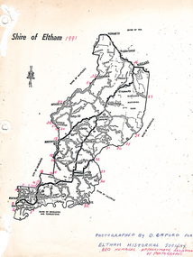 Map, Shire of Eltham (boundaries), 1991