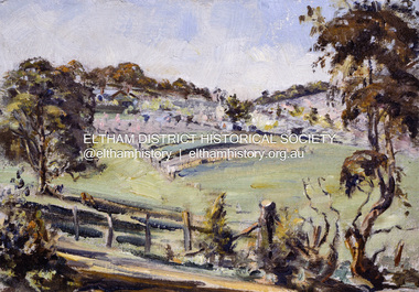 Photograph - Painting, Bird family Orchard, Pitt Street, Eltham, c.1980s