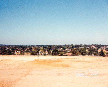 Photograph, Looking slightly east of south  towards Greensborough Plaza from near the Plenty River; Greensborough Bypass construction, c.1986, 1986c
