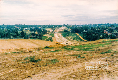Photograph, Looking south towards Grimshaw Street, Greensbrorough; Greensborough Bypass construction, c.1986, 1986c