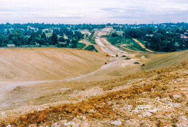 Photograph, Looking south towards Grimshaw Street, Greensbrorough; Greensborough Bypass construction, c.1986, 1986c