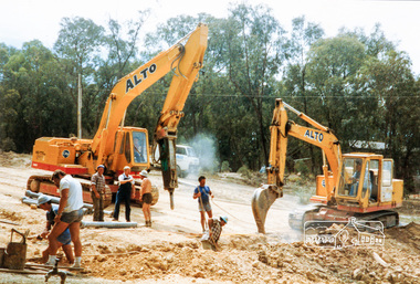 Photograph, Road construction, Ryans Road, Eltham North, 1983, 1983