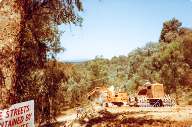 Photograph, Road construction near Progress Road, Ryans Road, Eltham North, 1983
