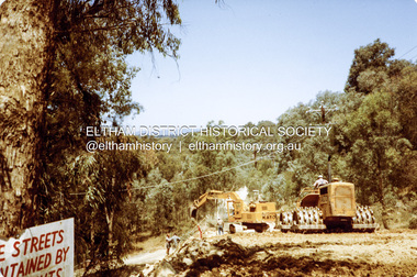 Photograph, Eric Stephenson, Road construction near Progress Road, Ryans Road, Eltham North, 1983