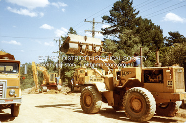 Photograph, Road construction near 'Jingalong', Ryans Road, Eltham North, 1983, 1983