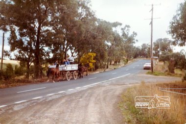 Photograph, Ironbark Road at the intersection with Collins Lane, Yarrambat, c.1983, 1983c