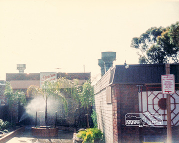 Photograph, Rear view of Grand Garden Chinese Restaurant, cnr Main Road and Luck Street, and Pizza Pasta Restaurant, Commercial Place, Eltham, late 1970s, 1970s