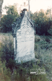 Photograph, Grave of David Band, John Cork Knell, Eliza Smith and William Band, Eltham Cemetery, Shire of Eltham, 1985