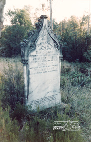 Photograph, Grave of David Band, John Cork Knell, Eliza Smith and William Band, Eltham Cemetery, Shire of Eltham, 1985, 1985