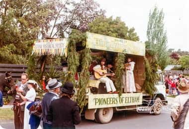 Photograph, Shire of Eltham Historical Society "Pioneers of Eltham" entry in the Eltham Community Festival Parade, 17 October 1981, 17/10/1981