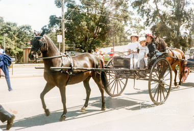 Photograph, Shire of Eltham Historical Society "Pioneers of Eltham" entry in the Eltham Community Festival Parade, 17 October 1981, 17/10/1981