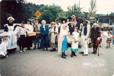 Photograph, At the end of the Parade in Panther Place near the Railway Trestle Bridge, Eltham Community Festival Parade, 8 November 1986, 08/11/1986