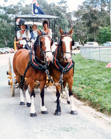 Photograph, Ben Hall, Mrs Elwers, Marg Reeves, Eltham Community Festival, Central Park, 8 November 1986, 08/11/1986