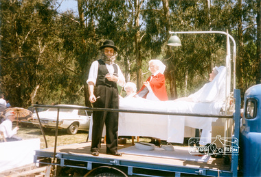 Photograph, Joh Ebeli, Eileen Gibbons, Opal Smith and Blanche Shallard, Eltham Community Festival Parade, 12 November 1988, 12/11/1988