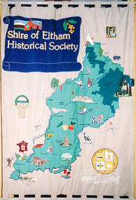 Photograph, Shire of Eltham Historical Society Banner; Shire of Eltham, "As We Are" Community Banner Project, 1986