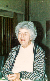 Photograph, Kath Stephenson, Shire of Eltham Historical Society Christmas function, Eltham Senior Citizens' Centre, 10 December 1986, 10/12/1986