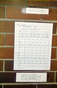 Photograph, Peter Bassett-Smith, Part of Dorian Le Gallienne's music score for Tim Burstall's film, 'The Prize', 1988