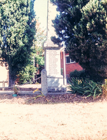 Photograph, War Memorial at front of Eltham RSL, Main Road, Eltham, April 1989, 1989