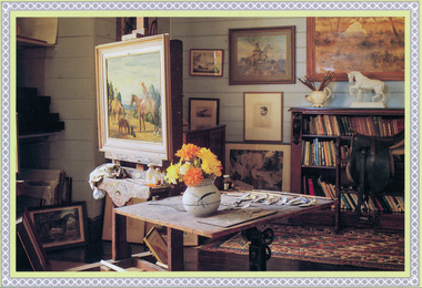 Postcard, Mulberry Hill, Interior, Golf Links Road, Baxter; National Trust postcard