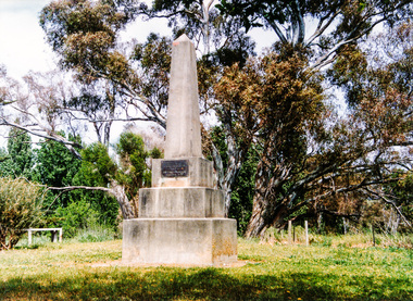 Photograph, Hume and Hovell Monument, Avenel, Spring Excursion, Hume and Hovell's 1824 expedition (Part 2), 26 October 1997, 26/10/1997