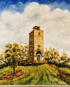 Photograph, Oil painting by Dacre Smyth of the Kangaroo Ground War Memorial Tower