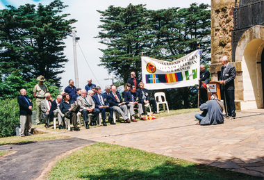 Photograph, Diamond Valley Vietnam Veterans Sub Branch, Rededication Ceremony, War Memorial Tower, Kangaroo Ground. 8 November 2001, 08/11/2001