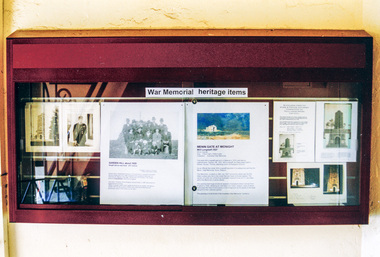 Photograph, Display Case items, War Memorial Tower, Kangaroo Ground, 2002, 2002