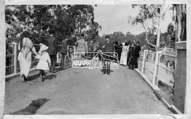 Photograph, Hurstbridge - Cr. Price crossing New Bridge (Opening Day), 1917, 1917