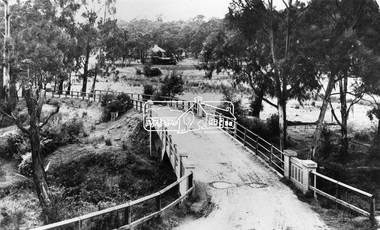 Negative - Photograph, View across bridge at Hurstbridge, Vic, c.1922