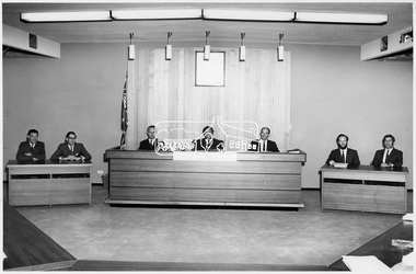 Photograph, View of Council Chamber of Shire of Eltham, 1971