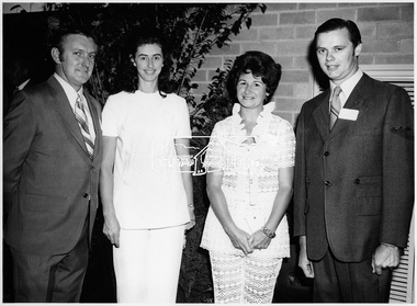Photograph, Guests at Buffet Dinner. Left: Mr. and Mrs. Ian Lyons, Eltham. Right: Mr. and Mrs. C. Felton, 7 Jul 1971