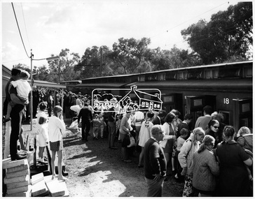 Photograph, Vintage Steam Train Excursion. View of train and passengers at Montmorency Station, 18 April 1971