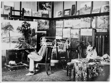 Photograph, Walter Withers in his studio, Eltham, c.1906