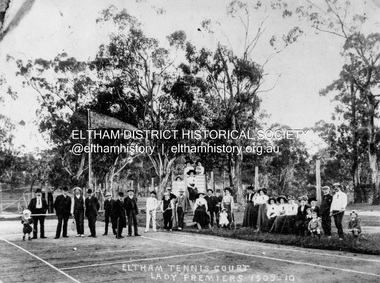 Negative - Photograph, J.H. Clark, Eltham Tennis Court. Lady Premiers 1909-1910, 1910