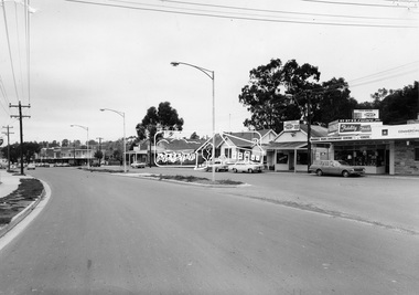 Photograph, Eltham - Main Road, showing shops between Arthur street and Dudley Street. Site of Woolworths (Aust.) Ltd, c.1967-c.1968, 1967