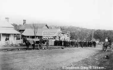 Negative - Photograph, Tom Prior, Election Day, Eltham, 4 June 1907