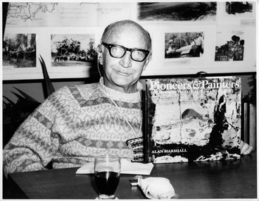 Photograph, Book launch "Pioneers & Painters"; Mr. Alan Marshall, 13 Park Road, Eltham. Editor of "Pioneers and Painters", 7 July 1971, 7 Jul 1971