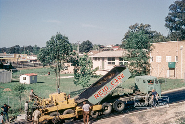 Photograph, Russell Yeoman, Asphalting Eltham Shire Office driveway at 895 Main Road, Eltham,  c.1966, 1966c