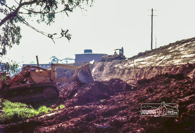 Photograph, Russell Yeoman, Main Road duplication roadworks between Bridge Street and Shire of Eltham offices, 1968, 1968
