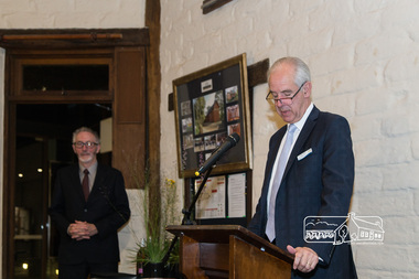 Photograph, Peter Pidgeon, Special guest, Cr. Peter Clarke, Mayor, Shire of Nillumbik, addresses Society members and guests, 2710/2017