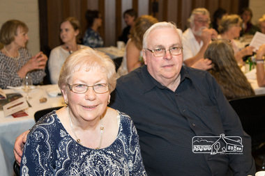 Photograph, Peter Pidgeon, Alan Butler, Society Committee member and wife, Marilyn Butler, 2710/2017